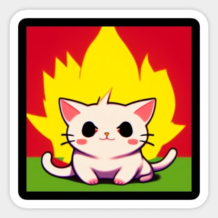 Serious Super Saiyan Neko Cat Sticker